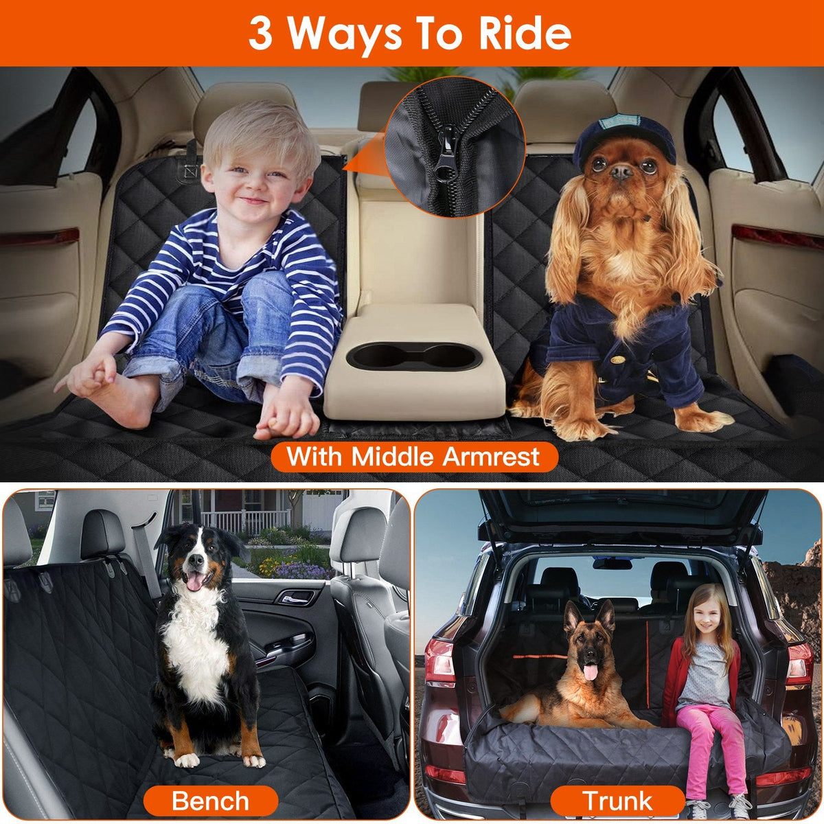 1Pc Dog Car Seat Cover Waterproof Scratchproof Pet Car Rear Protector Mat Pet Back Seat Cover With Dog Seat Belt For Car Truck SUV