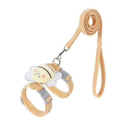 Small Cat Harness Wing Shaped Decorative Walking Vest Traction Rope Set