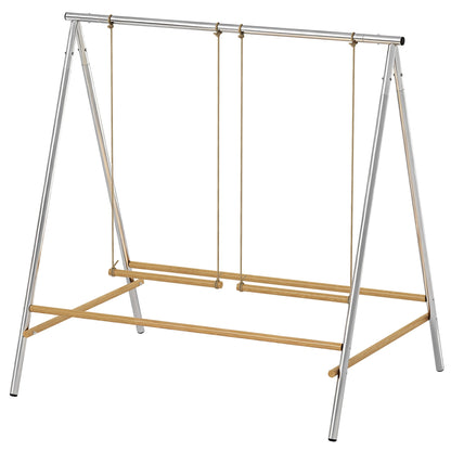 Chicken Perch for Coop, Chicken Roosting Bars with 2 Swings, Coop Accessories for Farm, Backyard, Silver