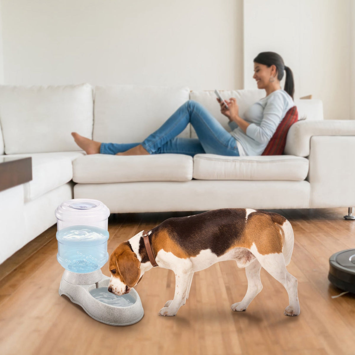 3.5L 1Gal Pet Water Dispenser Self-Dispensing Gravity Pets Water Feeder Automatic Pet Waterer Cat Dog