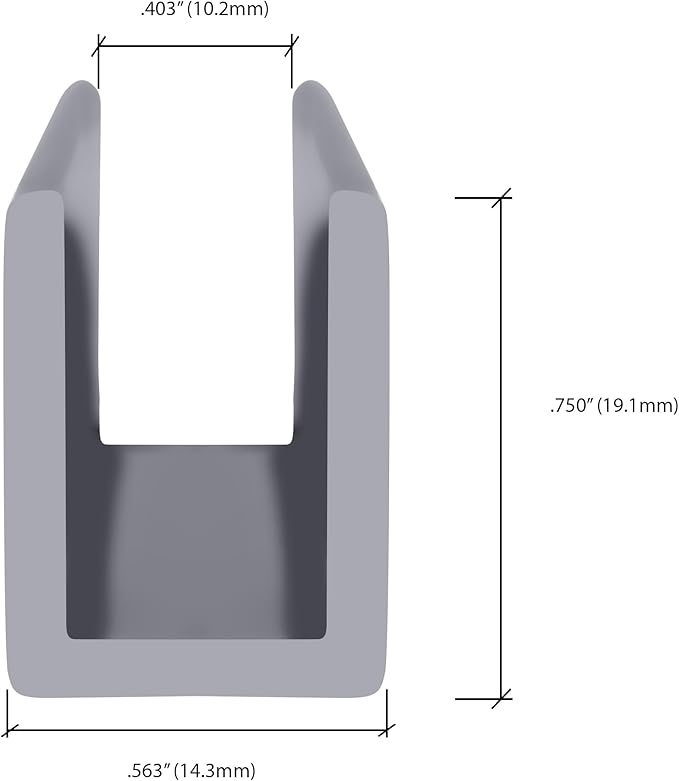 Brixwell SDCD38GM-CCP23 Gun Metal 3/8" Fixed Panel Shower Door Deep U-Channel