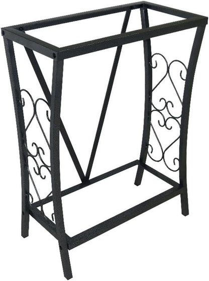 MAKLAINE Traditional Steel 10 Gallon Metal Aquarium Stand in Black