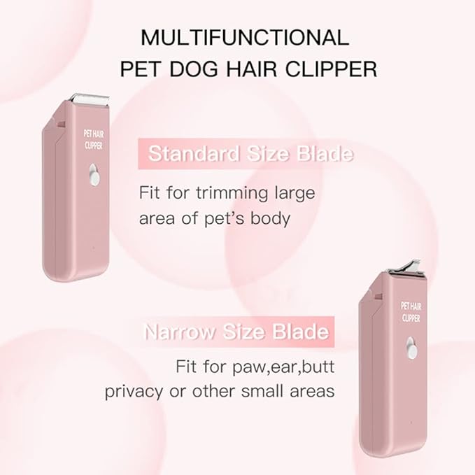 Feet Hair Trimmer, Dog Clippers, Quiet Washable USB Rechargeable Cordless Dog