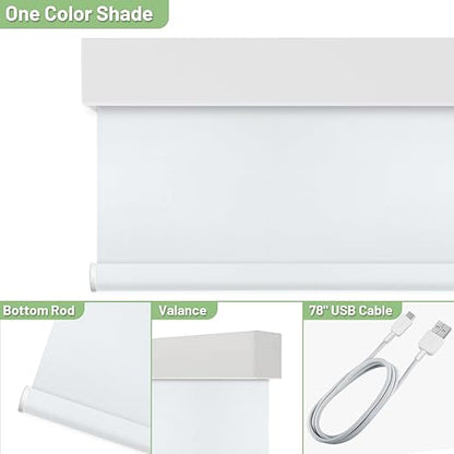 Motorized Blinds with Remote Control, 100% Blackout Cordless Wireless Electric