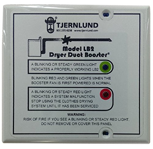 Tjernlund LB2 No-Clog, Zero Maintenance DEDPV Dryer Duct Booster Fan