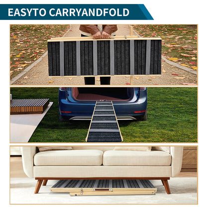 2026 Upgraded Dog Ramp for Couch, Small Dog Ramp for Sofa, 6 Adjustable Height from 14'' to 25", Portable Stable Pet Steps with Non-Slip Pad, Pet Ramps Use for Sofa Couch Stairs