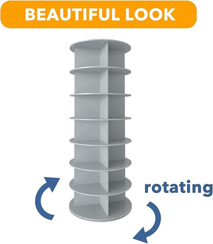 SpaceAid 7 Tier Rotating Shoe Rack Tower, Spinning Shoe Display Lazy Susan