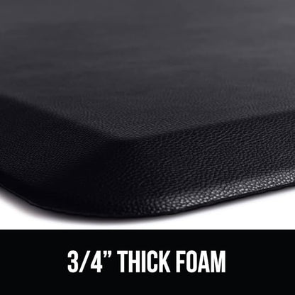 GORILLA GRIP Comfortable Cushioned Kitchen Mats for Floor, 39x20, Waterproof and Stain Resistant Soft Top, 3/4 Inch Thick Ergonomic Standing Desk Anti Fatigue Mat, Foam Supports Ankles and Feet, Black