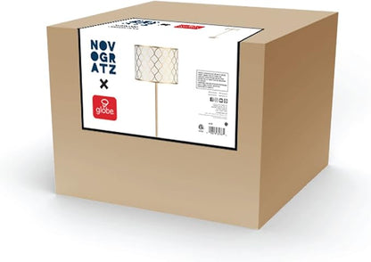 GLOBE Electric 65787 Kinsley 65" Floor Lamp, Matte Brass, Metal Mesh Over Cotton Shade