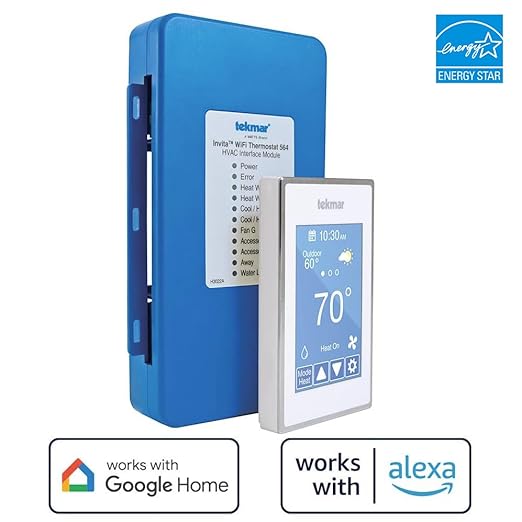 tekmar Invita Wi-Fi Thermostat | 2-Wire, Energy Star Approved, 2-Stage Cool