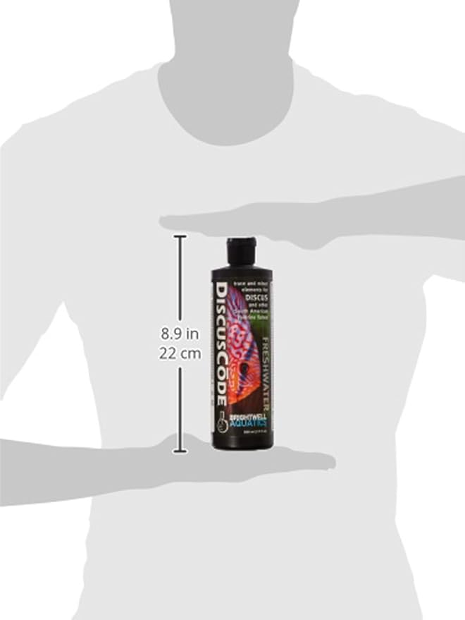 Brightwell Aquatics DiscusCōde Trace and Minor Element Supplement Supports Coloration Nerve Function Overall Health in Discus and Amazonian Freshwater Fish, 500 ml