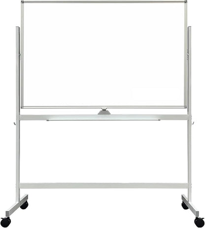 BIBOC Large White Board 32x48 Inches - Mobile Rolling White Board on Wheels, Double-Sided Height Adjustable Dry Erase Whiteboard Wheel with Stand for Office, School, Home-BNK3248WH