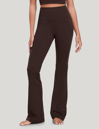 HeyNuts Harmony Flare Leggings 29"/30.5"/32.5"/34.5", High Waisted Tummy Control Wide Leg Bootcut Yoga Pants Lounge Soft