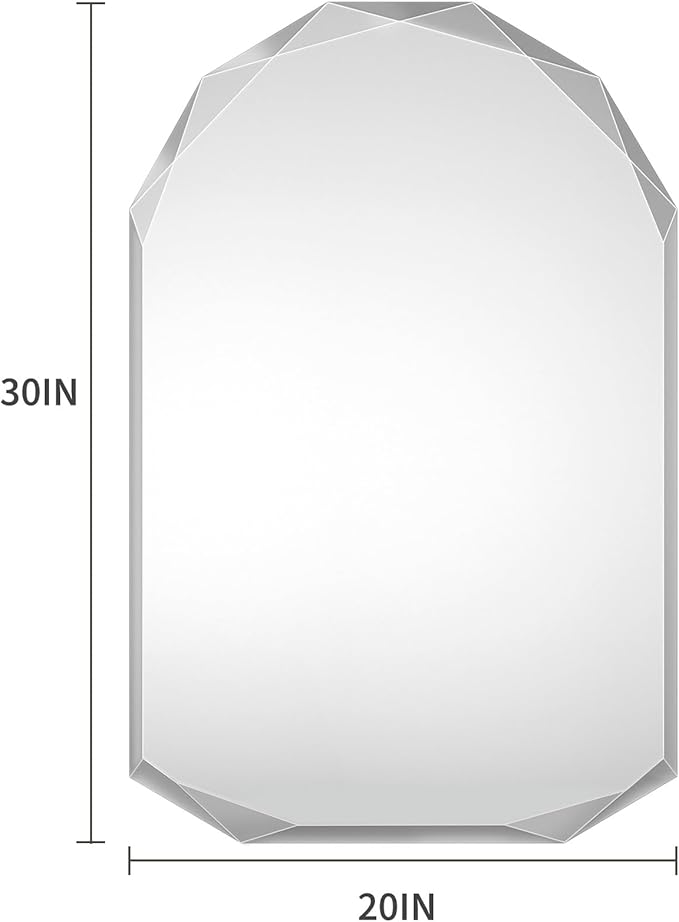 Suidia Bathroom Mirror, Frameless Bathroom Mirror