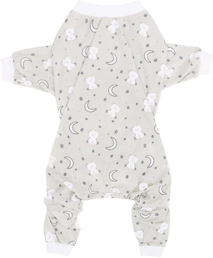 HDE Dog Pajamas One Piece Jammies Jumpsuit Pet Clothes Outfit Stretchy Lightweight Comfy Shirt Pjs for M-3XL Dogs Goodnight Polar Bears - M