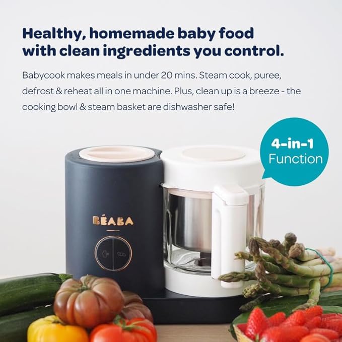 BEABA Babycook Neo Baby Food Maker | Non-Toxic Glass & Stainless Steel |