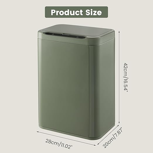 ELPHECO Stainless Steel Office Trash Can Motion Sensor Garbage Can Touchless