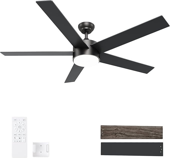 POCHFAN 60 Inch Black Ceiling Fans