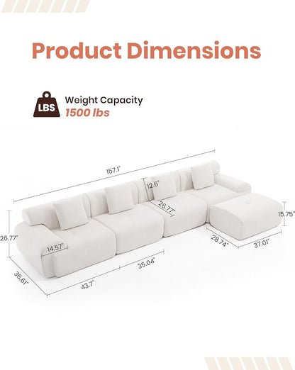 MastonHome Soft Boneless Lounge Couch for Apartment Living, Ideal for Renters & Small Homes, Casual Seating for Relaxing in Living Rooms