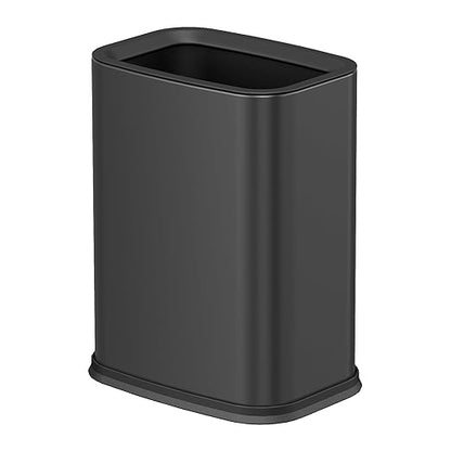 2.6 Gal Black Bathroom Trash Can, Metal Waste Baskets