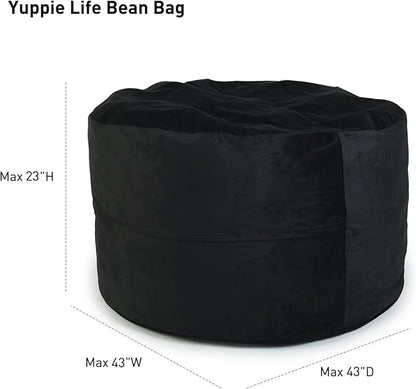 YuppieLife Large Foam Filled Bean Bag Chairs for Kids Teenagers Adults Living Room Gaming Relaxing 4F Machine Washable Lazy Sofa（Dark Grey