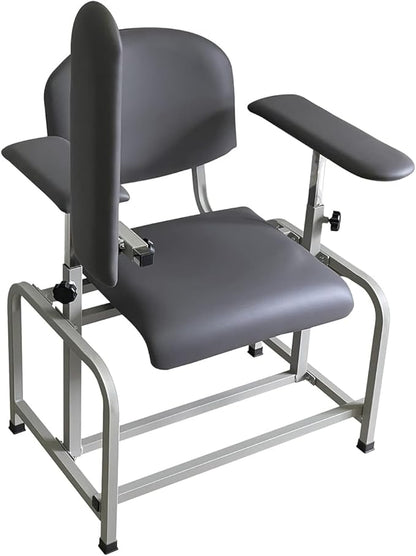 Helsevesen Blood Drawing Phlebotomy Chair, Comfortable Padded Lab Draw Chair with Adjustable Armrest (Grey-24.08)