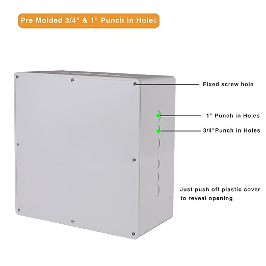 12" x 12" x 6" PVC Plastic Junction Box