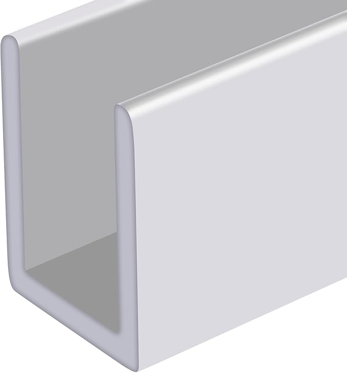 Brixwell SDCD38W-CCP72 White 3/8" Fixed Panel Shower Door Deep U-Channel