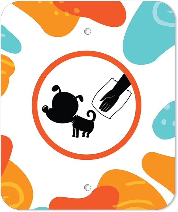 DISPENSE-ART™ collection "Abstract Paw" - Custom UV printed design on rust-proof aluminum starter dog waste station/roll bag system - Includes 400 dog waste bags & 10x12 Sign