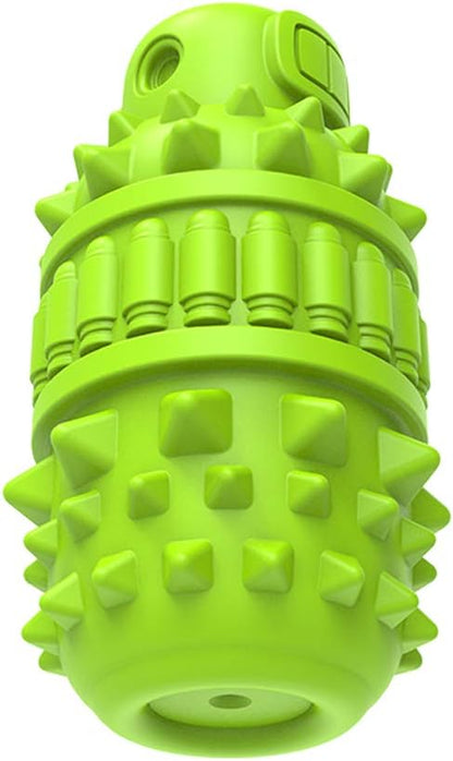 PIFFZEDO Dog Toys for Aggressive Chewers,Interactive Natural Rubber Chew & Squeaky Toy for Large Medium Breed,Dog Toothbrush,Tough & Durable (Green,Large)