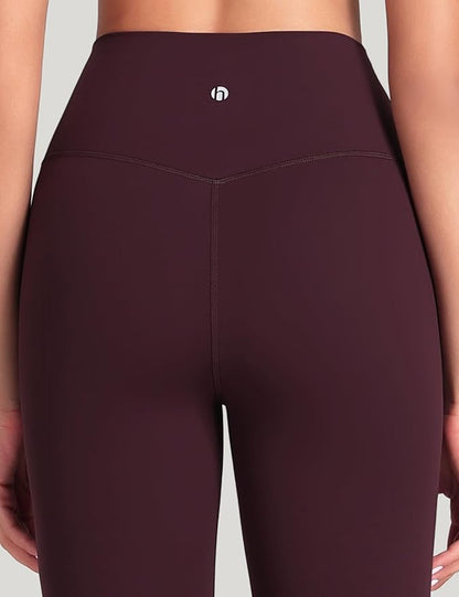HeyNuts Harmony Flare Leggings 29"/30.5"/32.5"/34.5", High Waisted Tummy Control Wide Leg Bootcut Yoga Pants Lounge Soft