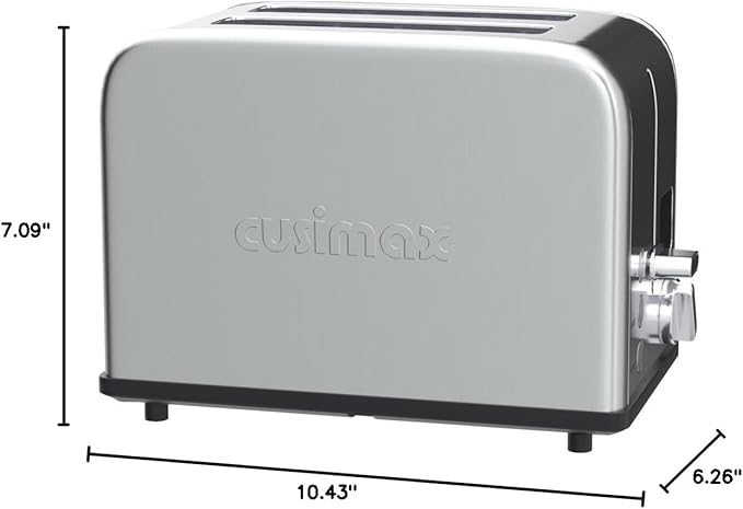CUSIMAX Stainless Steel 2 Slice Toaster