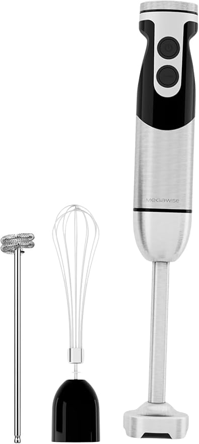 MegaWise Stainless Steel Titanium Reinforced 3-in-1 Immersion Hand Blender