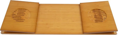 CAIHAOA Japanese Folding Coffee Table, Height Adjustable, Bamboo Floor Table No Assembly, Low Tea Table for Sitting on The Floor, Tatami Tables for Bedroom Living Room Dining Room Home