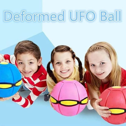 UFO Magic Balls, Portable Pet Toy Flying Saucer Ball, Creative Doggy Disc Ball Stomp, Decompression Flying Flat Throw Dog Balls Toy for Childrens Kids Sports, Outdoor Games(Blue)