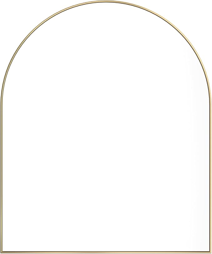 15x18 Inch Compact Gold Arched Mirror Perfect