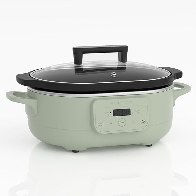 MAGNIFIQUE 6 Quart Programmable Slow Cooker Removable Healthy Nonstick Pot