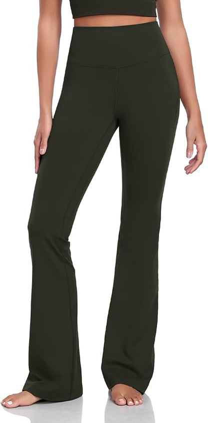HeyNuts Harmony Flare Leggings 29"/30.5"/32.5"/34.5", High Waisted Tummy Control Wide Leg Bootcut Yoga Pants Lounge Soft