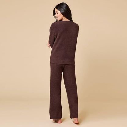 Softies Marshmallow V Neck Lounge Set for Women Ultra Soft 2 Piece Loungewear with Relaxed Top and Straight Leg Pants
