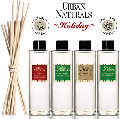 Urban Naturals Holiday Cranberry & Pine Holiday Wreath Reed Diffuser Set