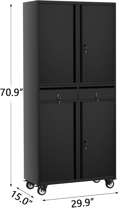 GarveeHome 72" Metal Storage Cabinet