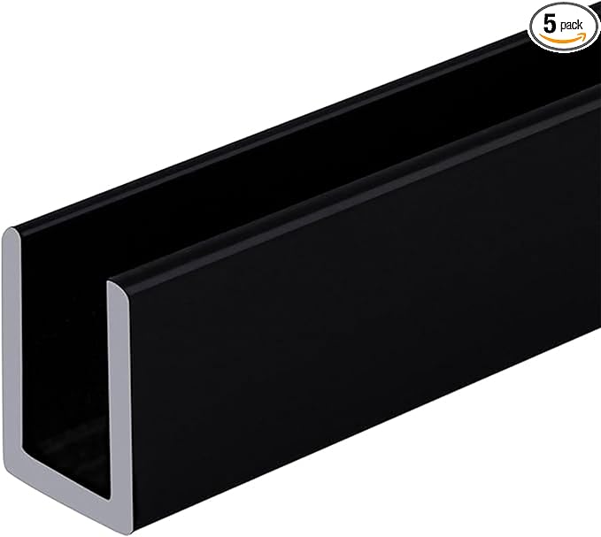 Brixwell SDCD3812MBL-CCP18-XCP5 Matte Black Frameless Shower Door Aluminum Deep