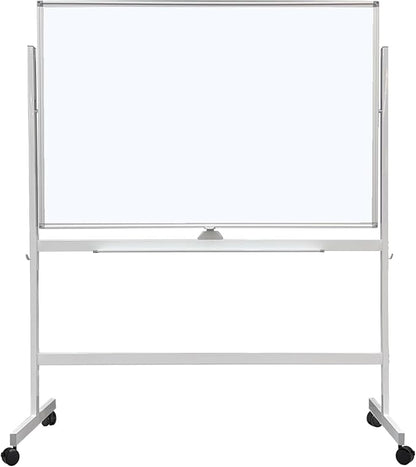 BEST BOARD Large Rolling Whiteboard on Wheels, 48" x 32" Double-Sided Mobile White Board with Stand, Portable Standing Dry Erase Board Easel for Home Office Classroom School (32" x 48" WH)