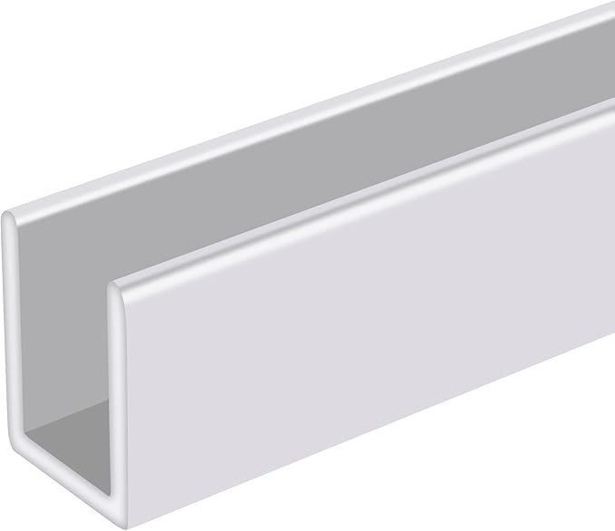Brixwell SDCD38W-CCP72 White 3/8" Fixed Panel Shower Door Deep U-Channel