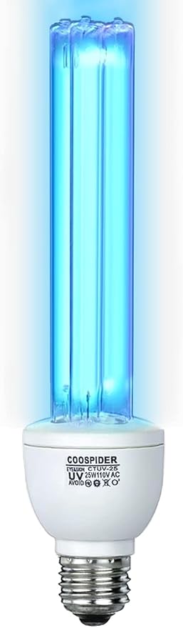 25 Watts UVC Light Bulb Ozone Free, UV Light