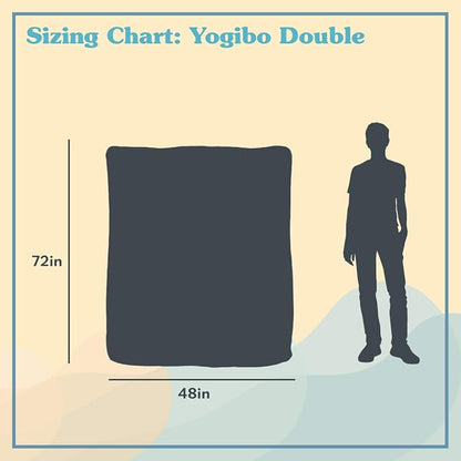 Yogibo Double Giant Bean Bag Chair Bed Lounger for Adults, Kids and Teens with Filling, Extra Large, Oversized, Big, Huge, Plush, Sensory Beanbag Couch Sofa Loveseat, Washable Cover, Turquoise
