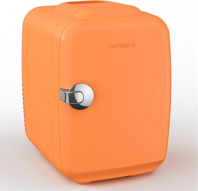 CROWNFUL Mini Fridge, 4 Liter/6 Can Portable Cooler and Warmer Personal