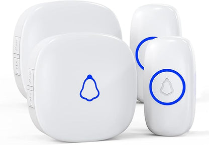 Wireless Doorbell 2 Buttons 2 Receivers, SECRUI Mini Waterproof Door Bell