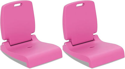 Goplus Poolside Chair for Edge of Pool, Foldable Portable Flip Seat w/Back Support & 2 Handles, Lightweight Outdoor Camping Chair for Stadium, Tailgating, Fishing, Boats, Beach (Pink, 2 Packs)