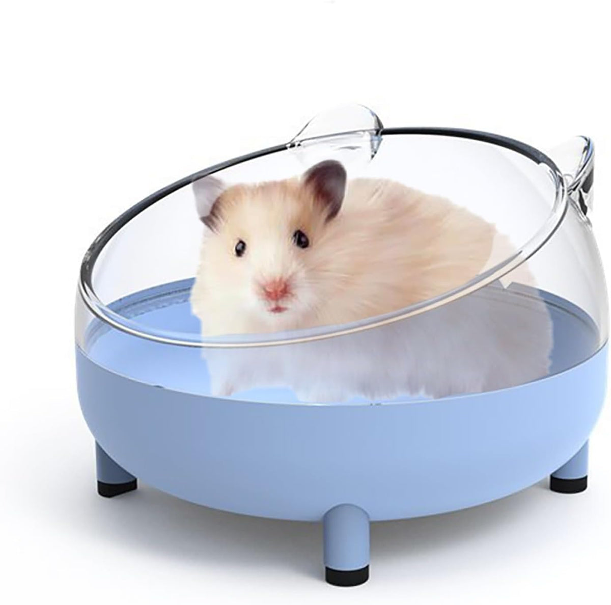 Meow&Woof Hamster Sand Bath Container, Large Sandbox Toilet Gerbil Batheoom, Tiny Chinchilla Dust Bathtub Sand Bath Box for Hamster Cage Accessories 6.5 Inch - Blue